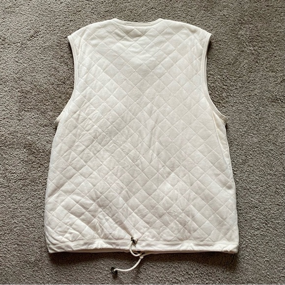 Vittadini Sport ~ Ivory Quilted Vest ~ Cinch Bottom ~ Pockets ~ Size L - Picture 2 of 5